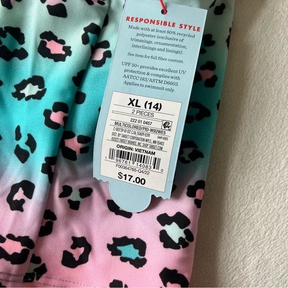 Cat & Jack Swim Magical Animal Ombre Bow Back Tankini Set Girls XL - Picture 12 of 12